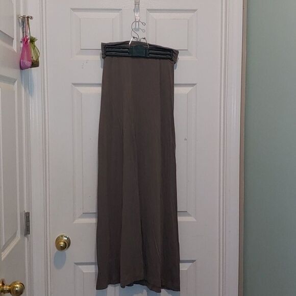 DNA Couture brownish gray maxi flowing skirt Sz M - Picture 2 of 3